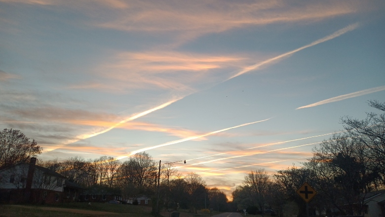 chemtrails over Rural Hall, North Carolina