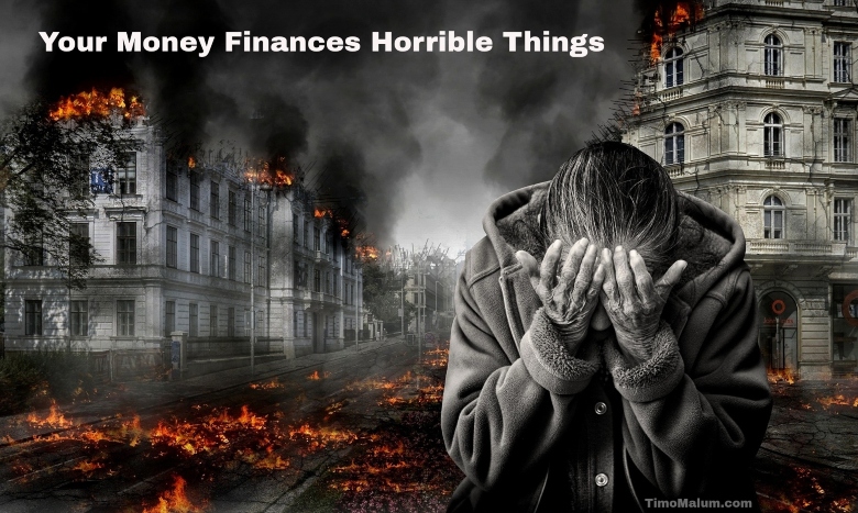 meme about money financing war and death