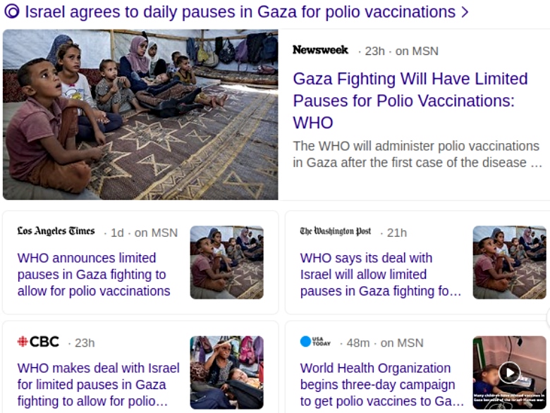 polio vaccination in Gaza