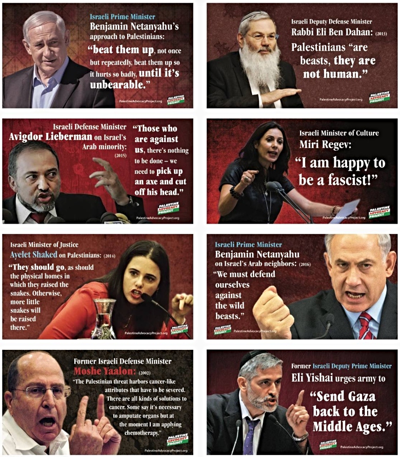 Israeli hatred in their own words