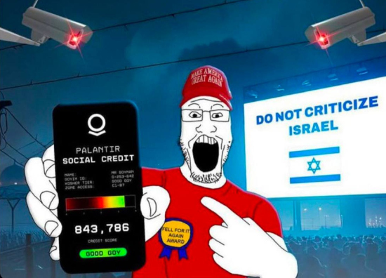meme about Palantir and Israel