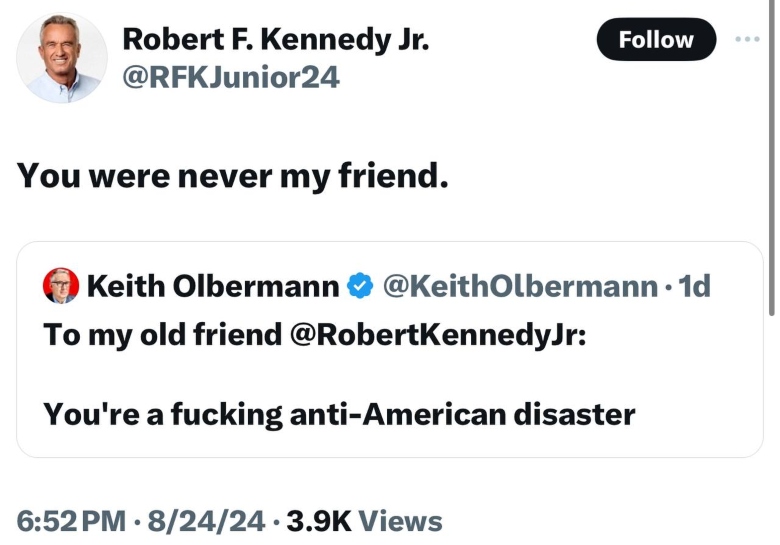 RFK jr tweet about Keith Olbermann