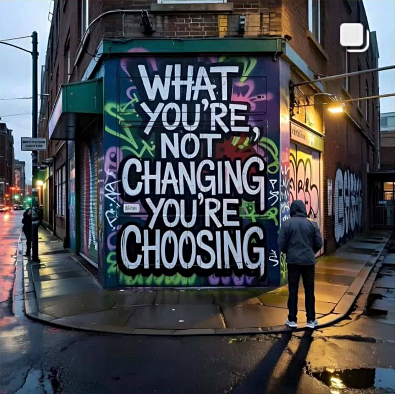 meme: what you're not changing you're choosing