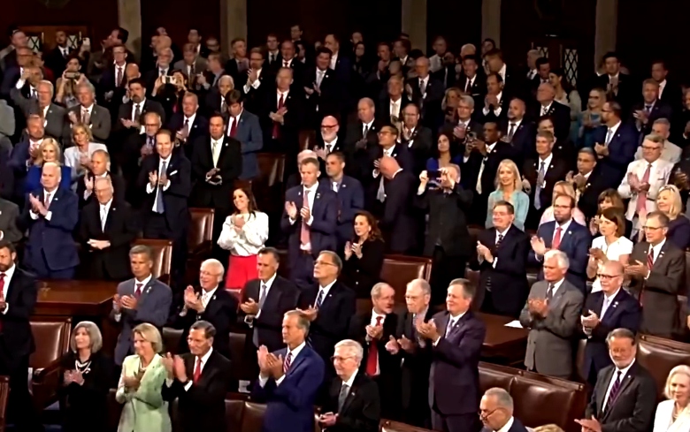 U.S. Congress celebrating Netanyahu