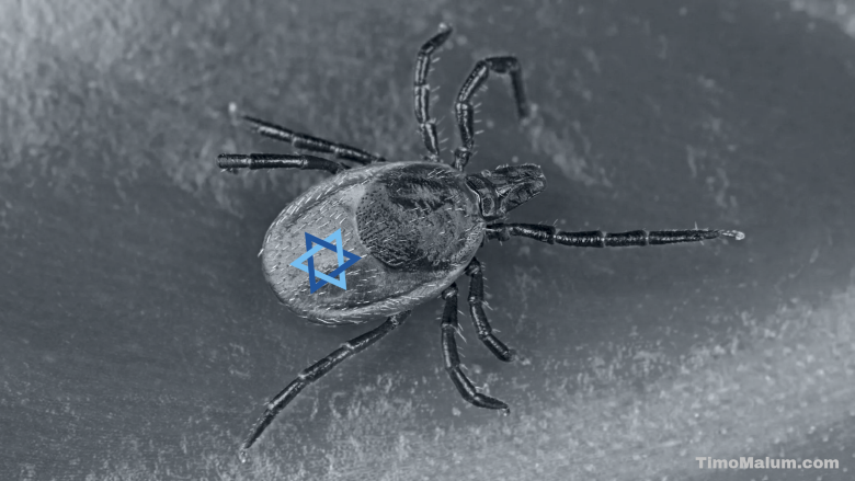 Israel portrayed as a parasite tick