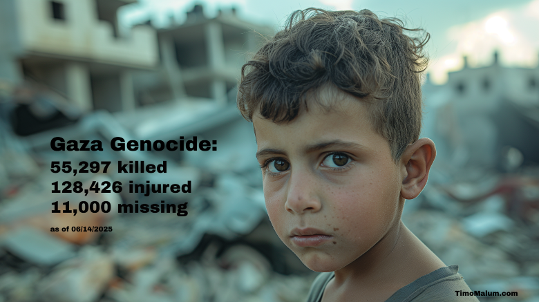 Gaza genocide death count June 14, 2025