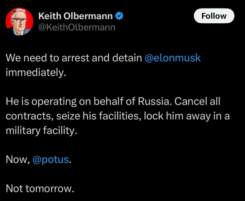 Keith Olbermann unhinged tweet