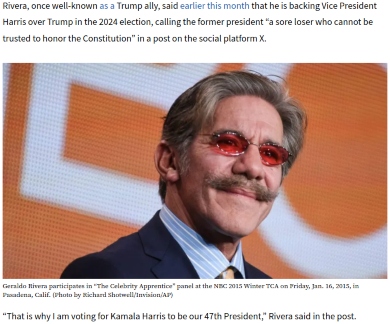 Geraldo Rivera endorses Kamala Harris