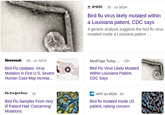 sample headlines about bird flu