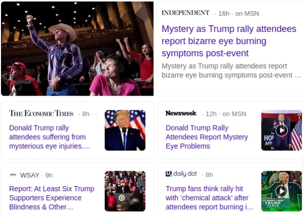 headlines about injuries at Trump rallies