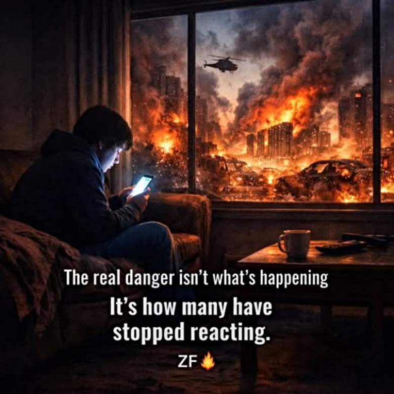 meme about how people have been desensitized to the real world