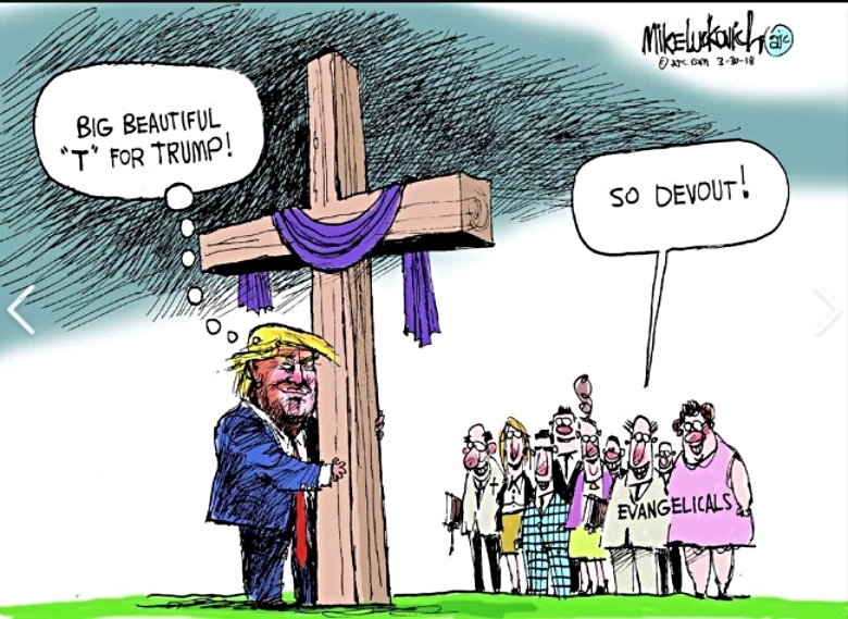 Trump hugging cross