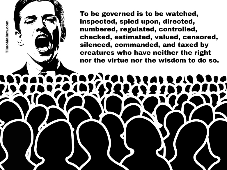 meme about being governed by creatures with no wisdom or virtue