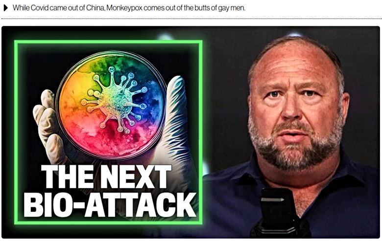 Alex Jones monkeypox from gay men's butts