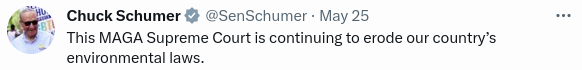 Chuck Schumer tweet about Supreme Court