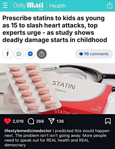 statin drugs for kids