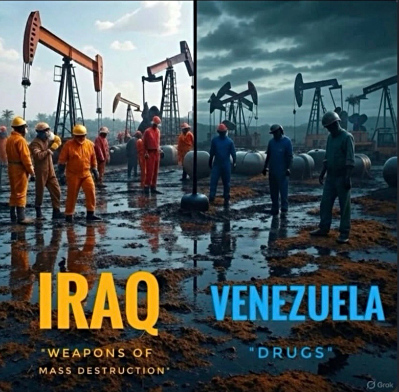 meme comparing Iraq to Venezuela