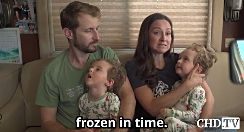 screenshot of the video, frozen in time by childrens health defense