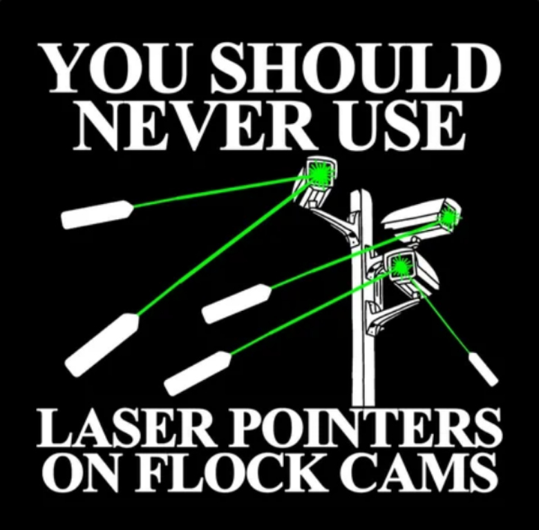 meme about using laser pointers to blind surveillance cameras