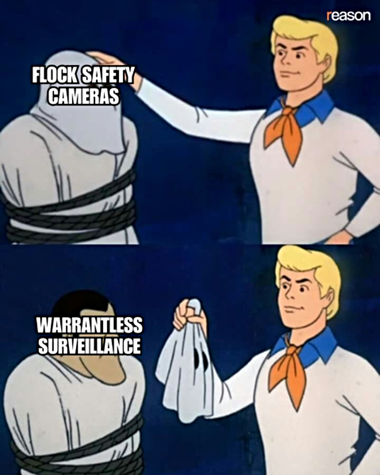 Scooby Doo themed meme about Flock cameras