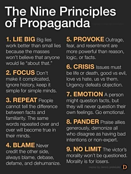graphic: the nine principles of propaganda