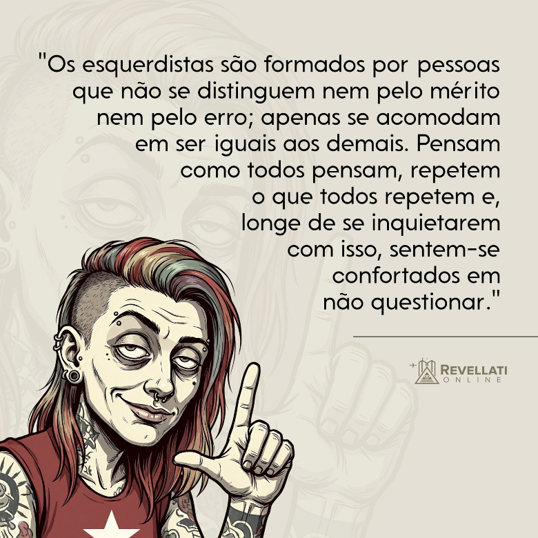 meme about the conformity practiced by the radical left