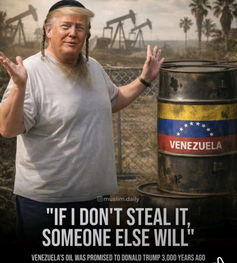 meme about Trump stealing oil from Venezuela